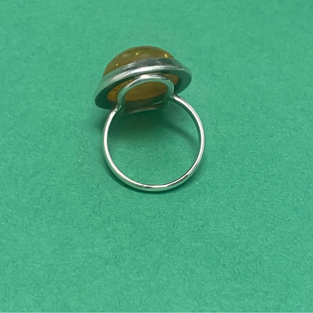 Amber Silver Ring - image 4